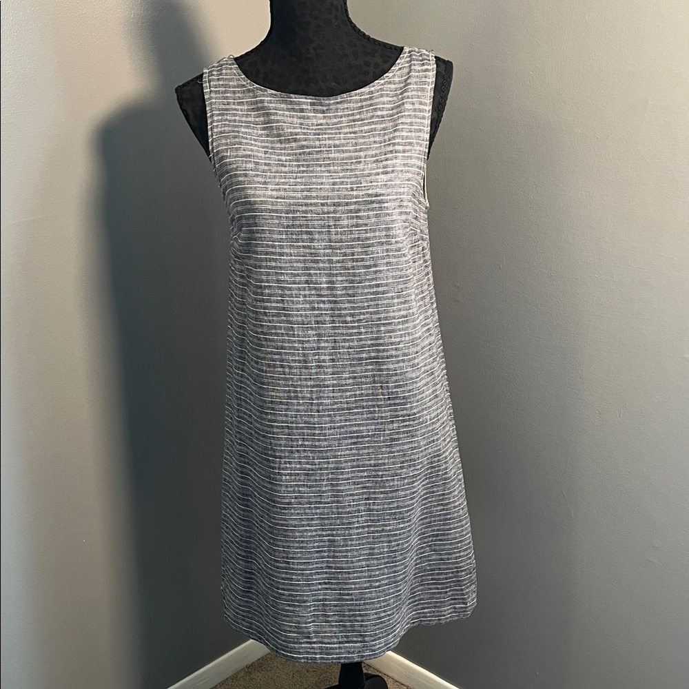beach lunch lounge collection blue and White Striped Tank Midi Dress size S/P